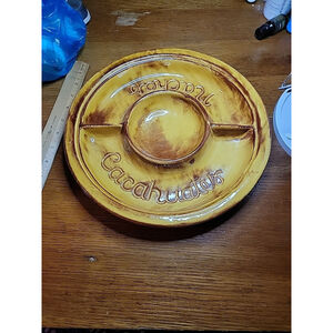 Vintage California Pottery Nachos Cacahuates Dip Bowl MCM